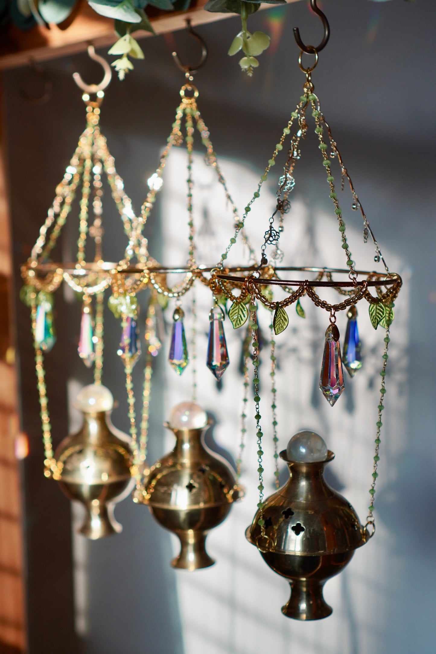 Prehnite Botanical Sun Catcher Burner