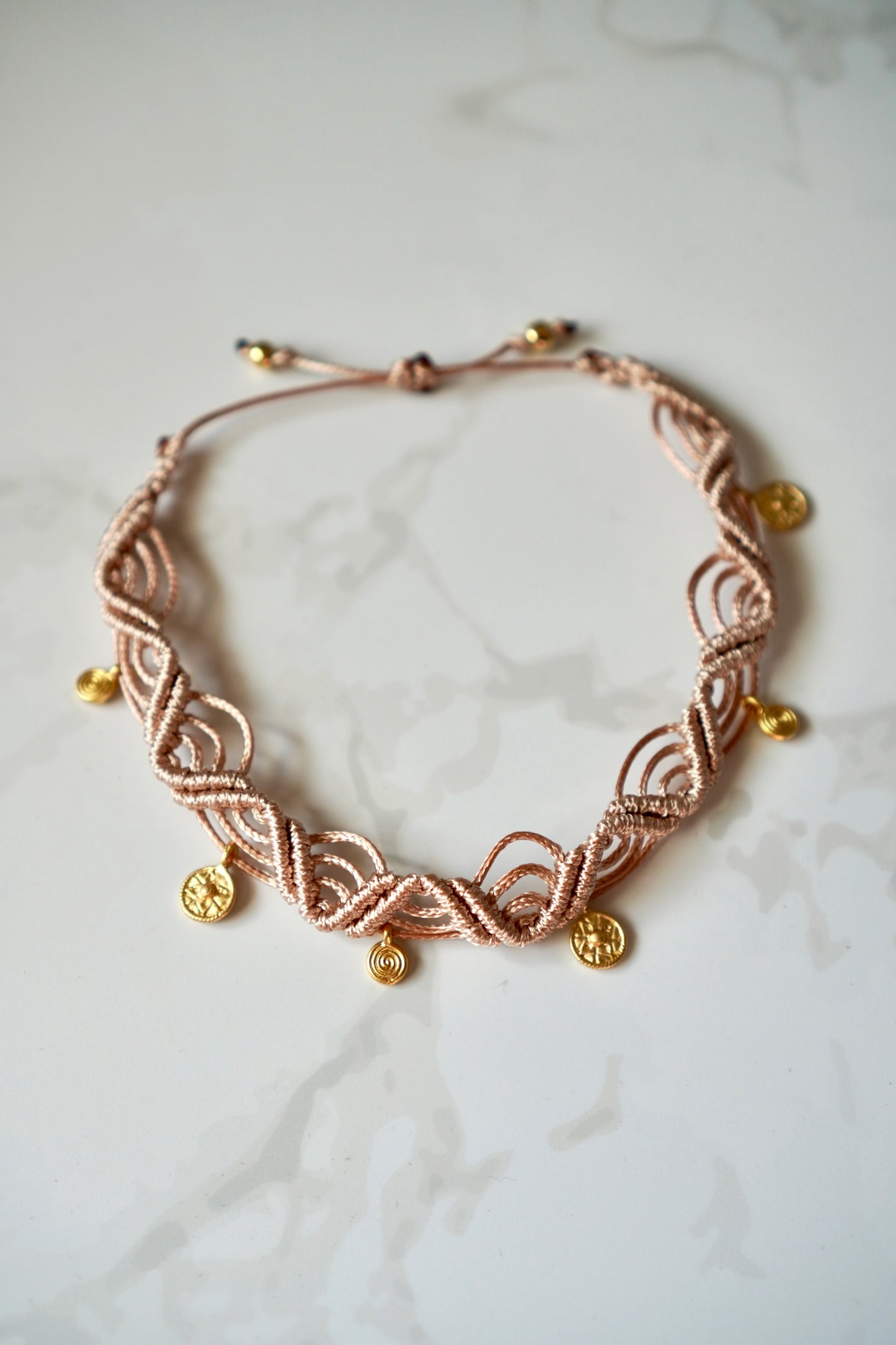 Golden Sand Macrame Anklet 2