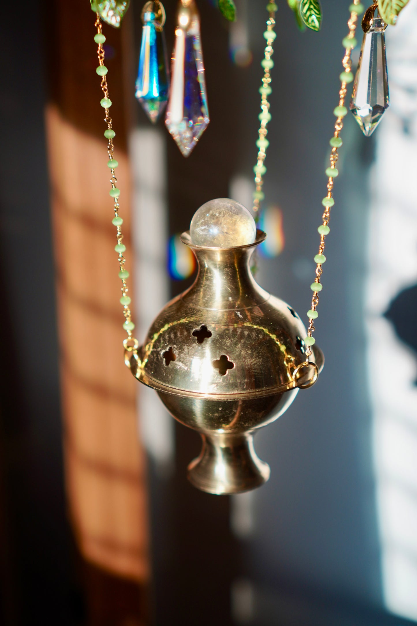 Prehnite Botanical Sun Catcher Burner