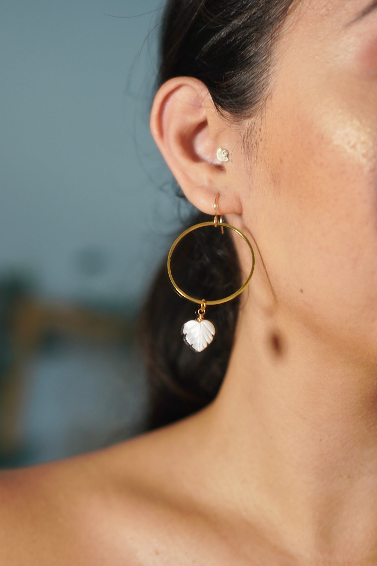 Monstera Pearl Earrings | Aloha Pua Collection