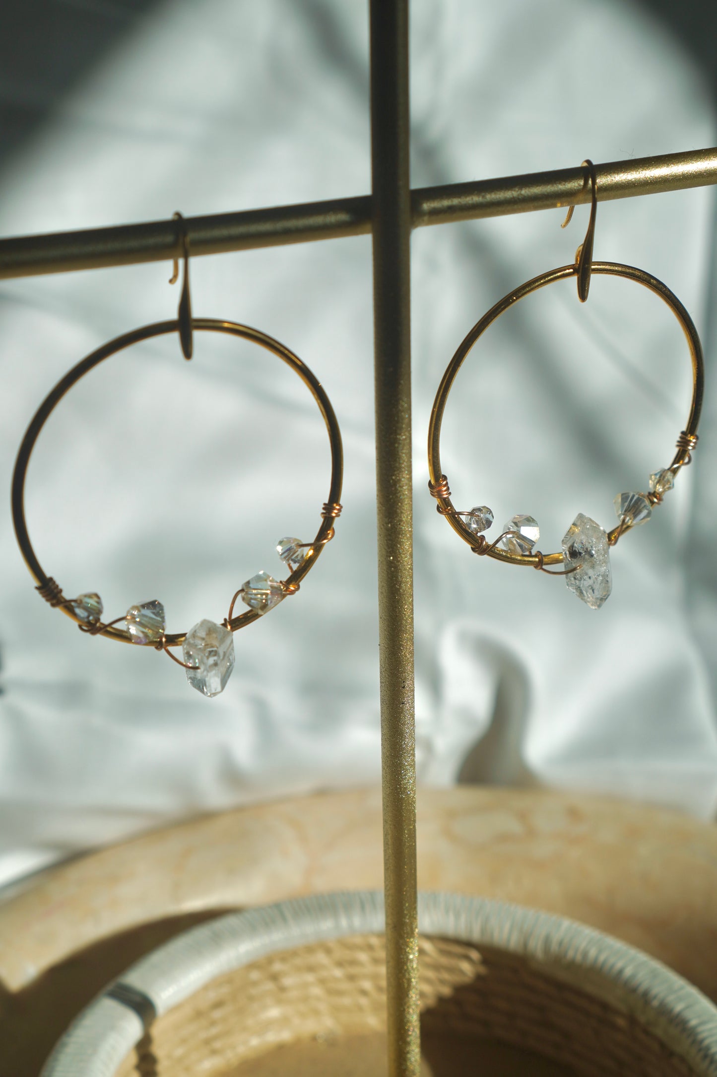 Herkimer Diamond Hoop Earrings