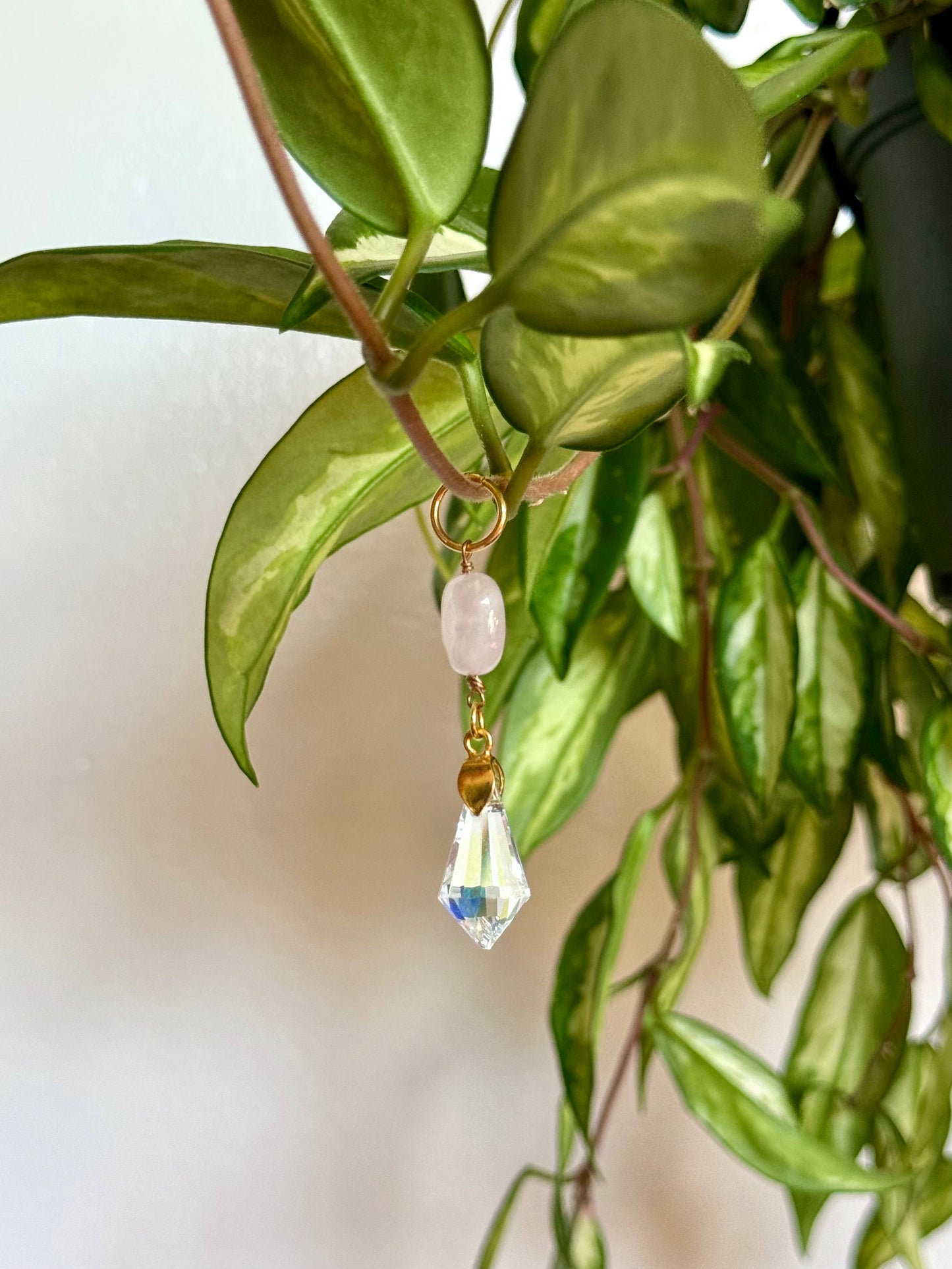Plant Vine Charm | Rose Quartz