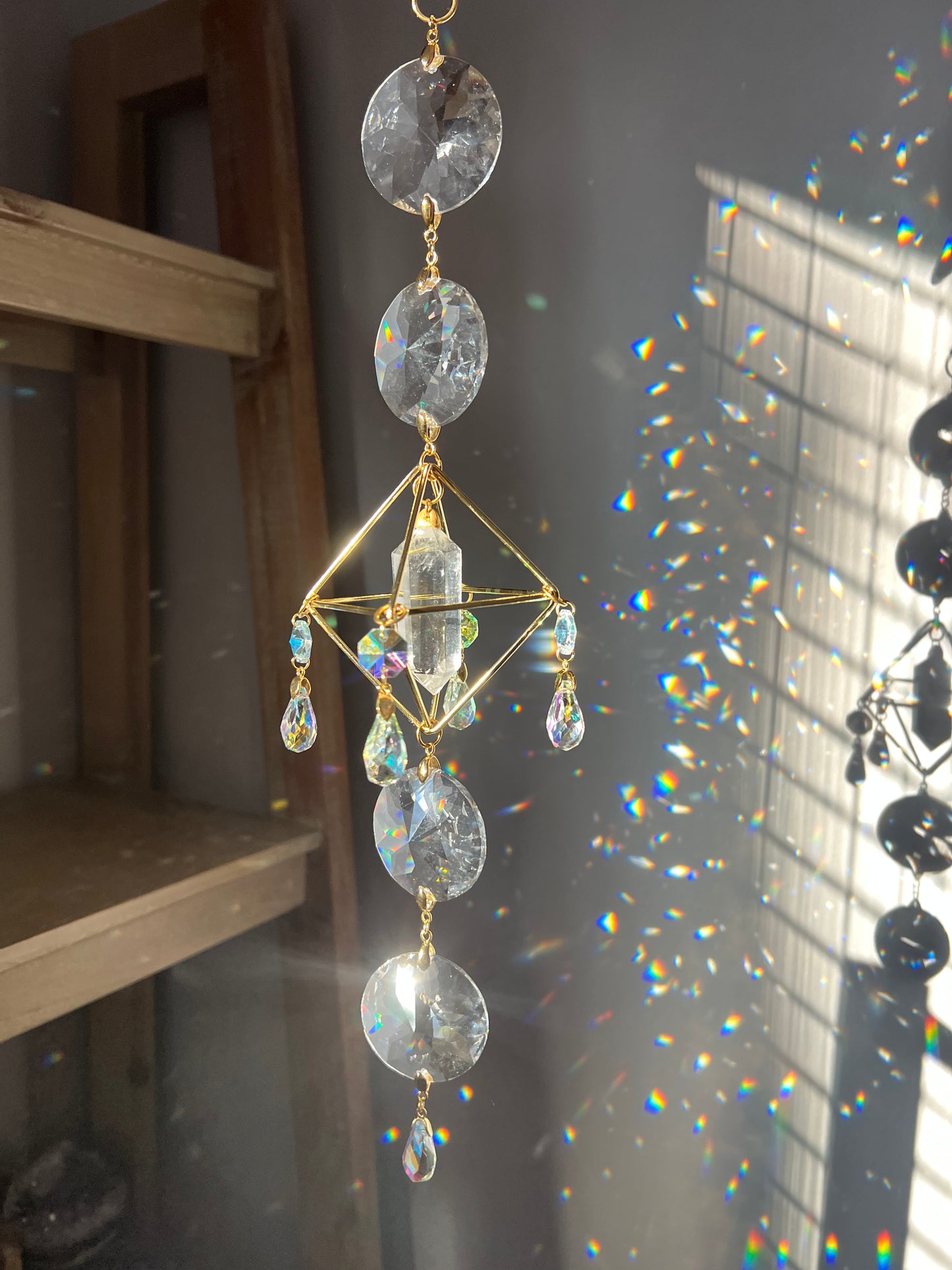 Clear Quartz Shooting Stars Sun Catcher