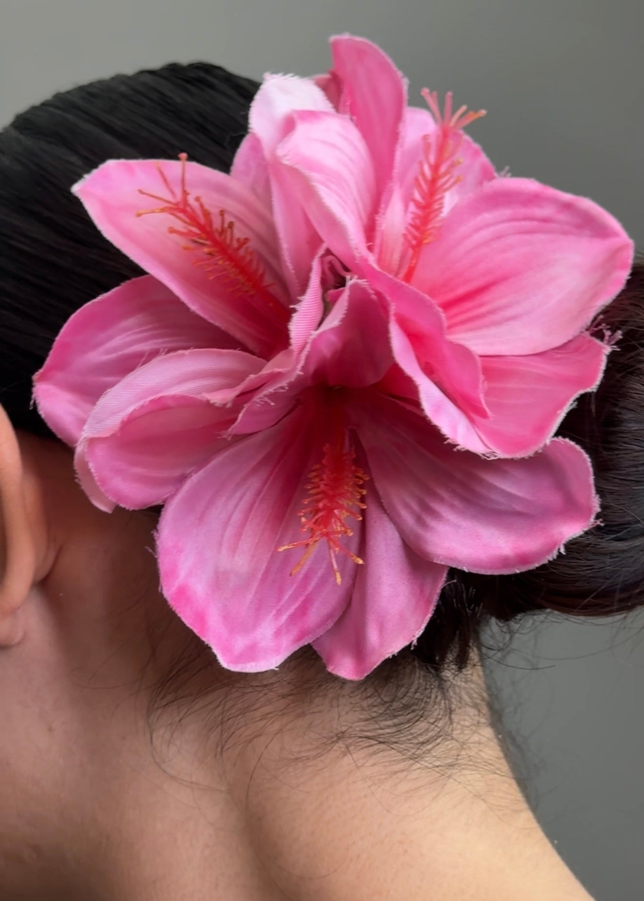 pink hibiscus flower clip