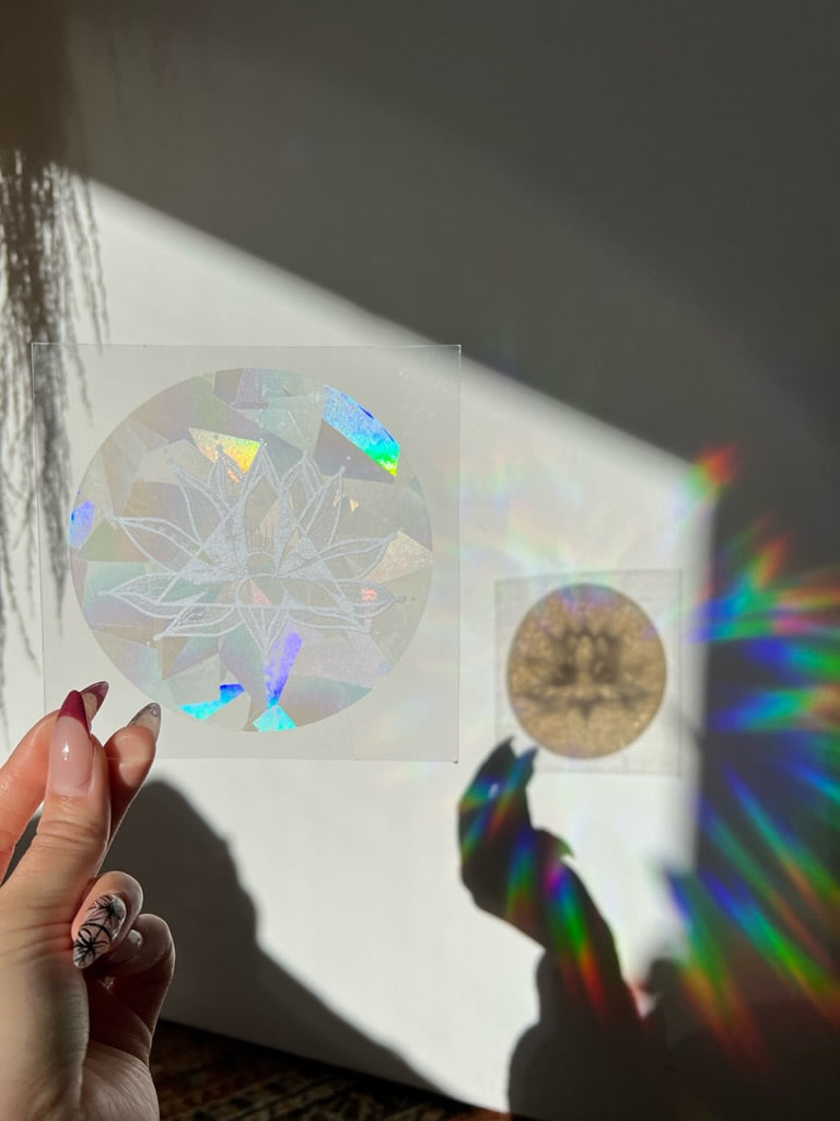 lotus tattoo sun catcher sticker