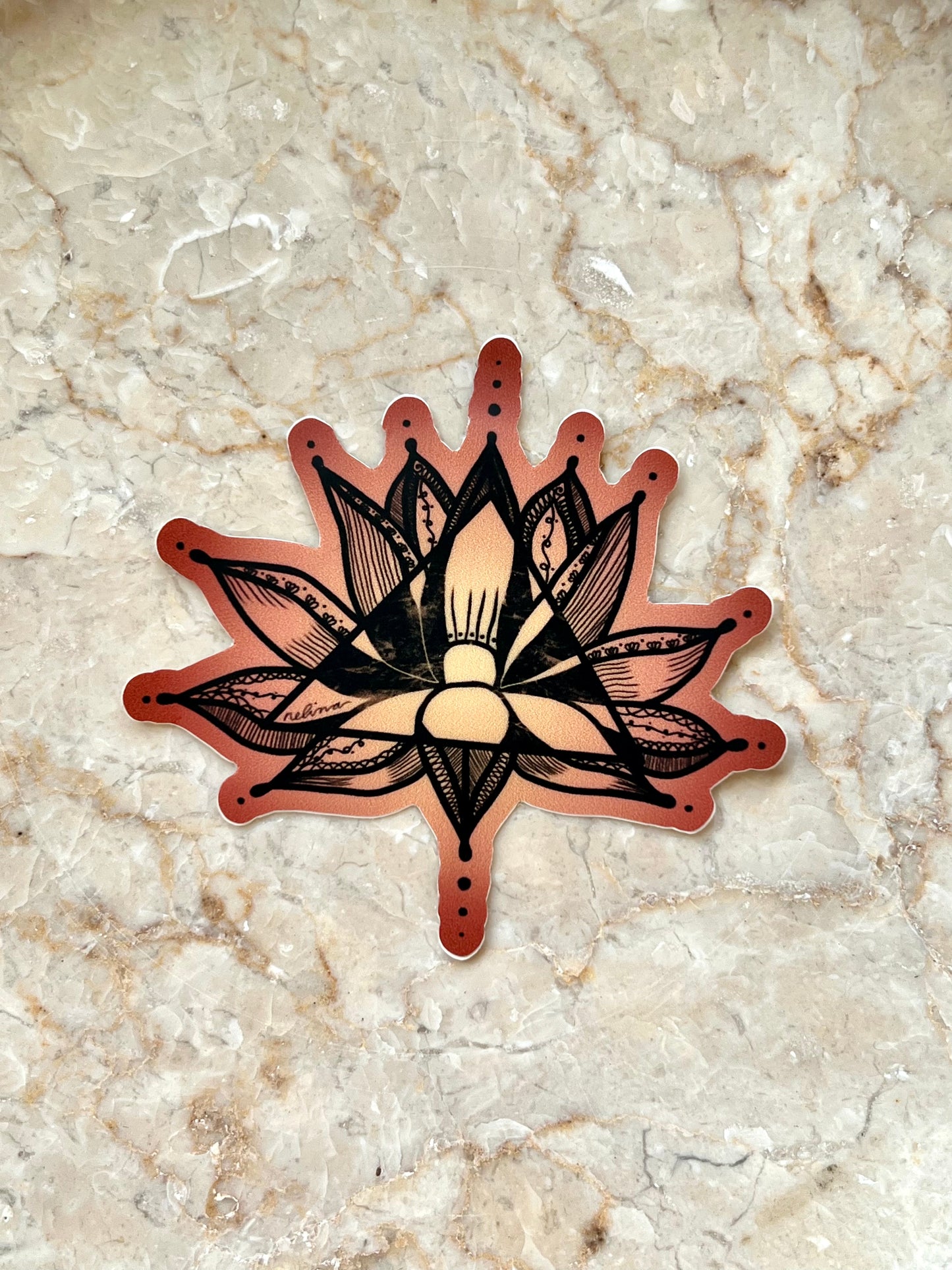 Lotus mandala tattoo sticker