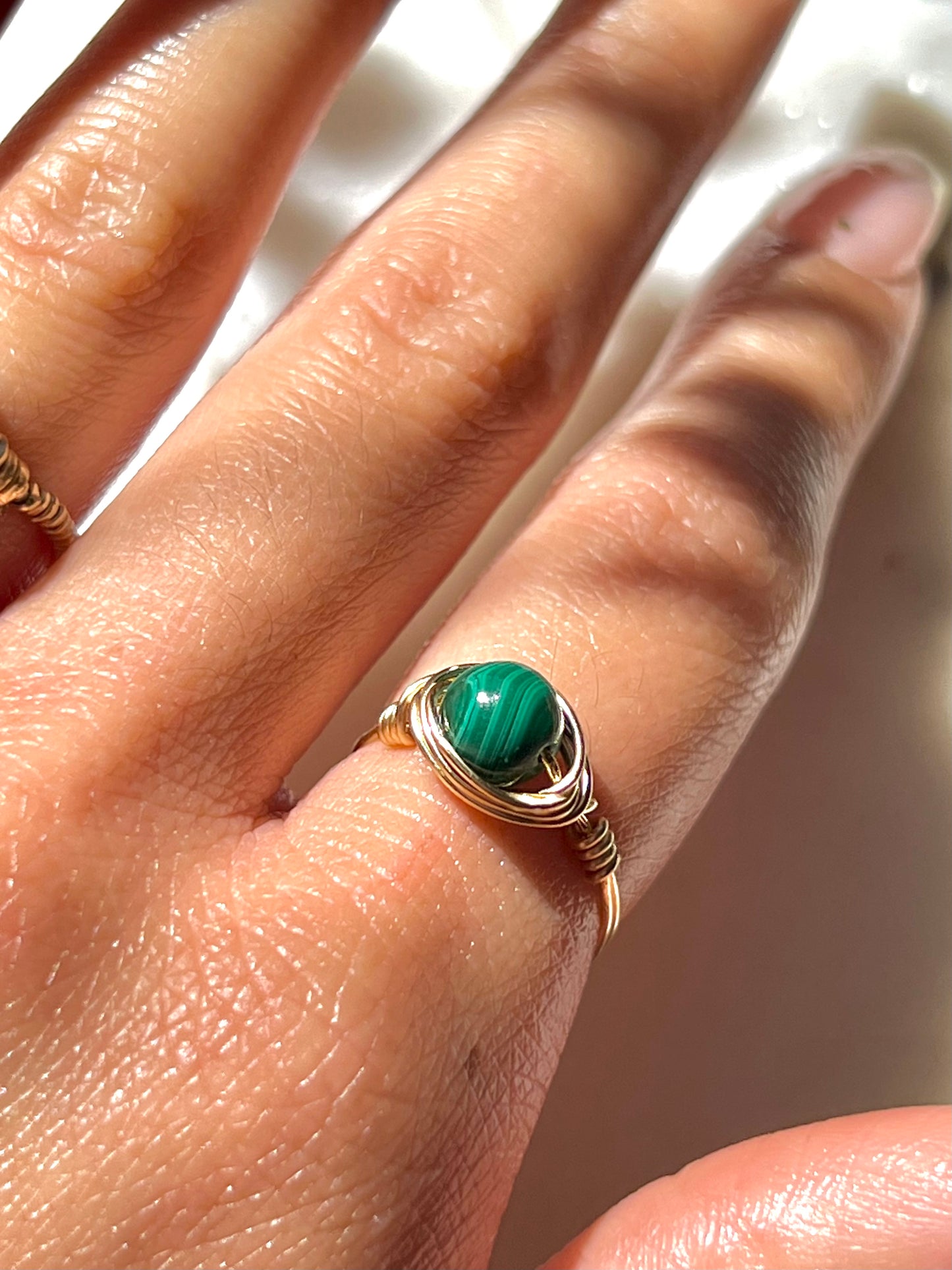 malachite ring