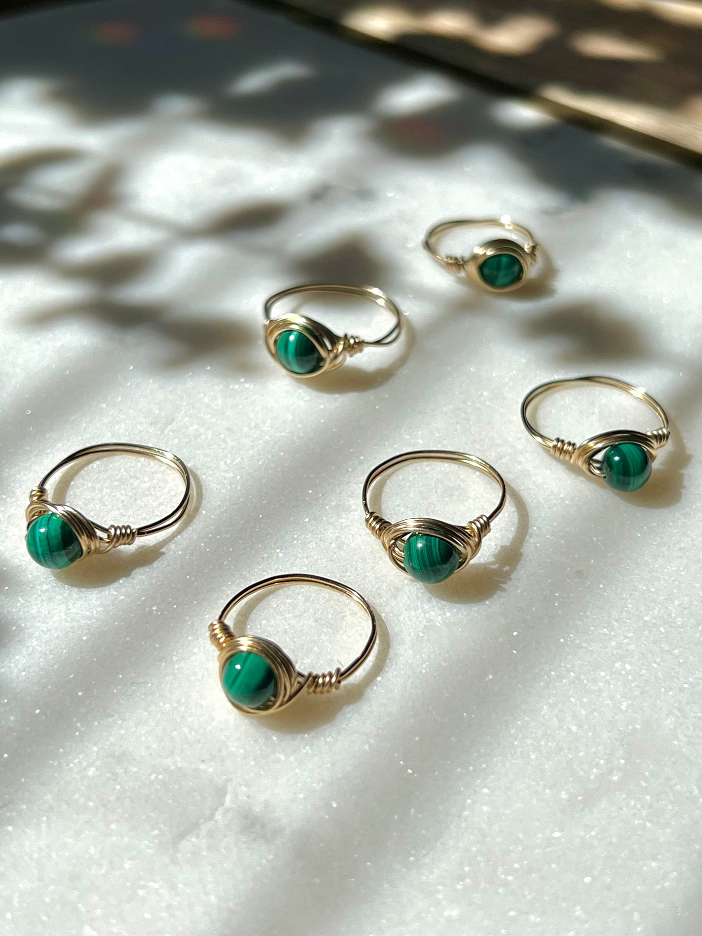 malachite ring