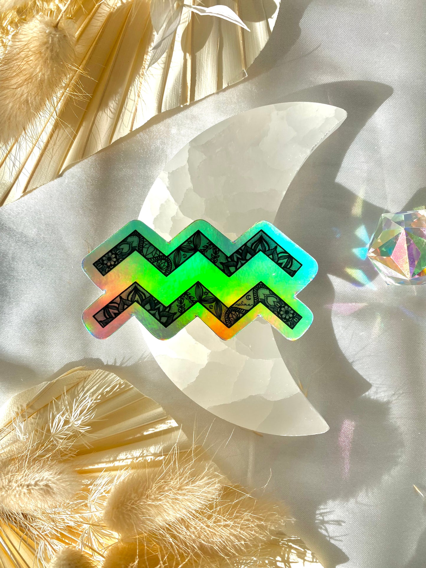 aquarius holographic sticker