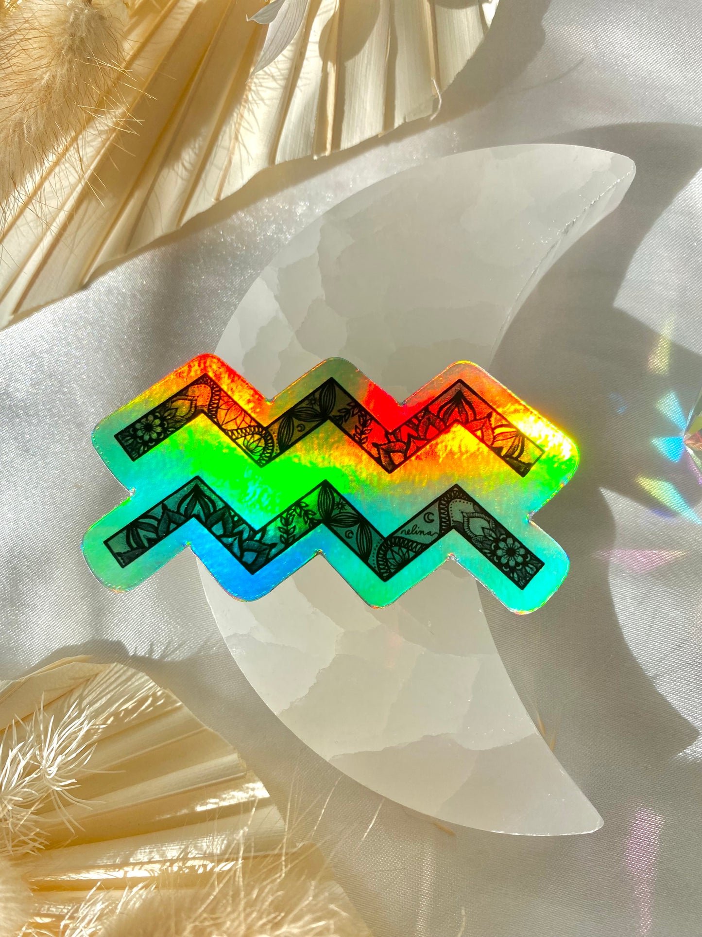 aquarius holographic sticker