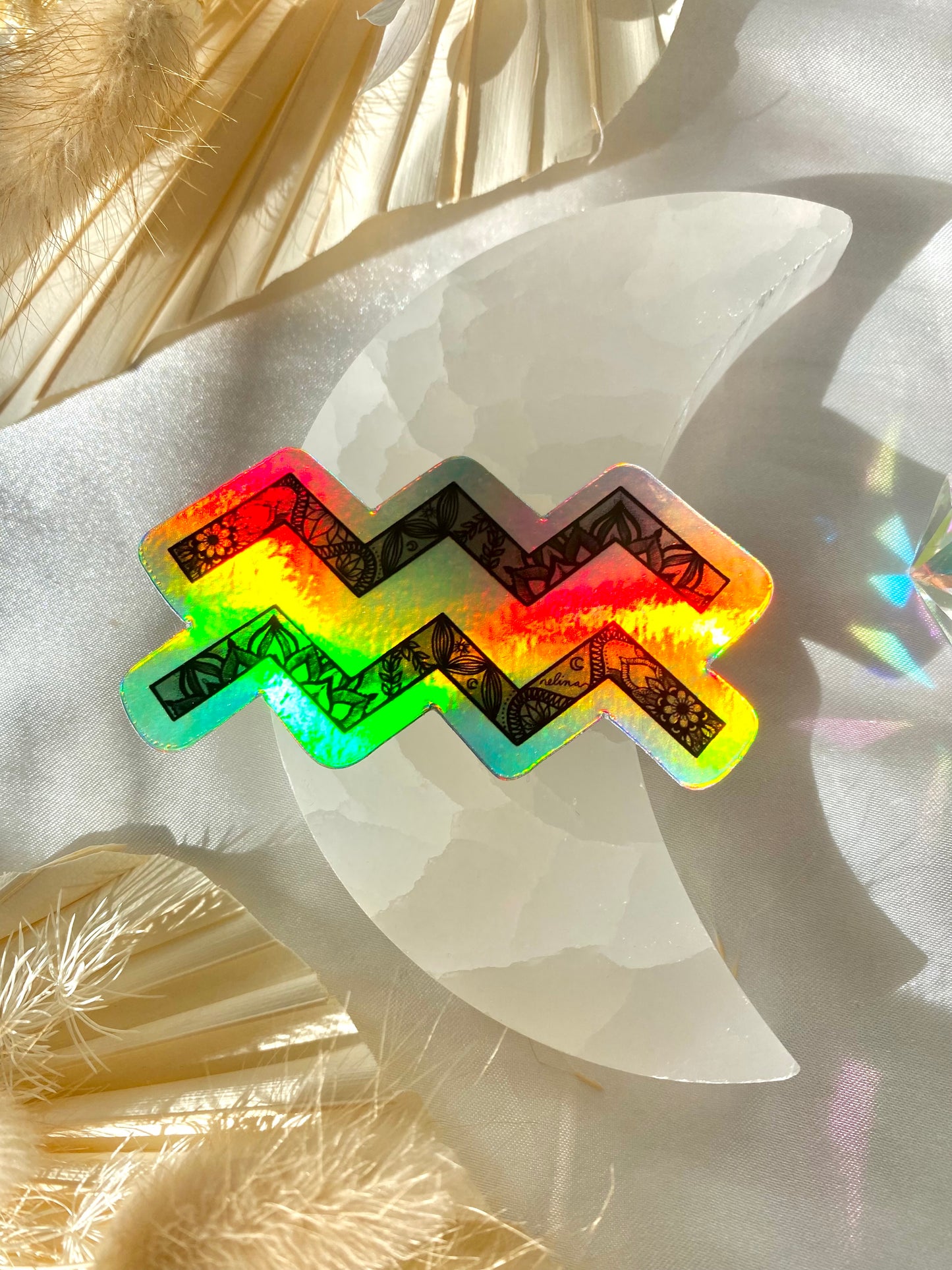 aquarius holographic sticker