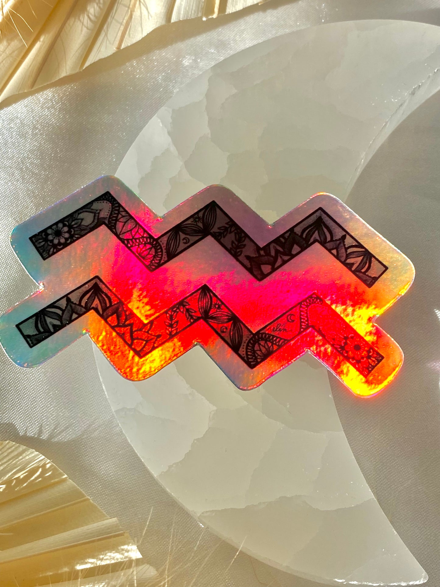 aquarius holographic sticker