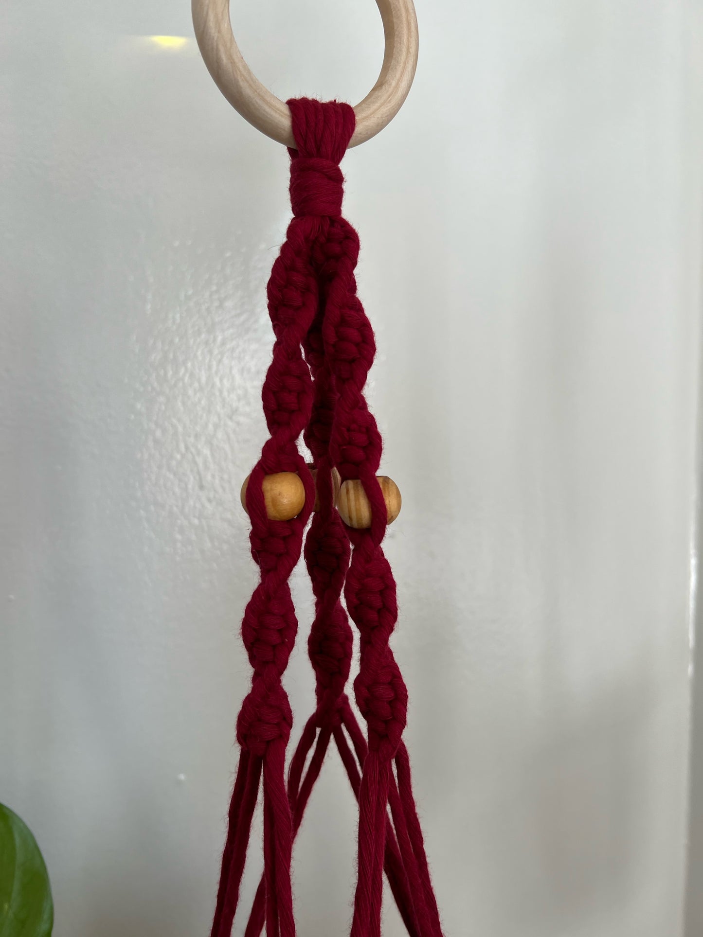 macrame plant hanger - wine