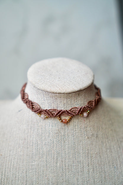 Cocoa Macrame Choker Necklace 2