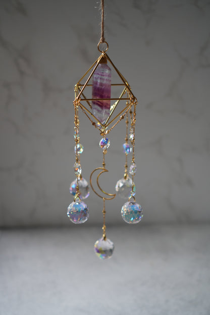 Fluorite Lune Sun Catcher