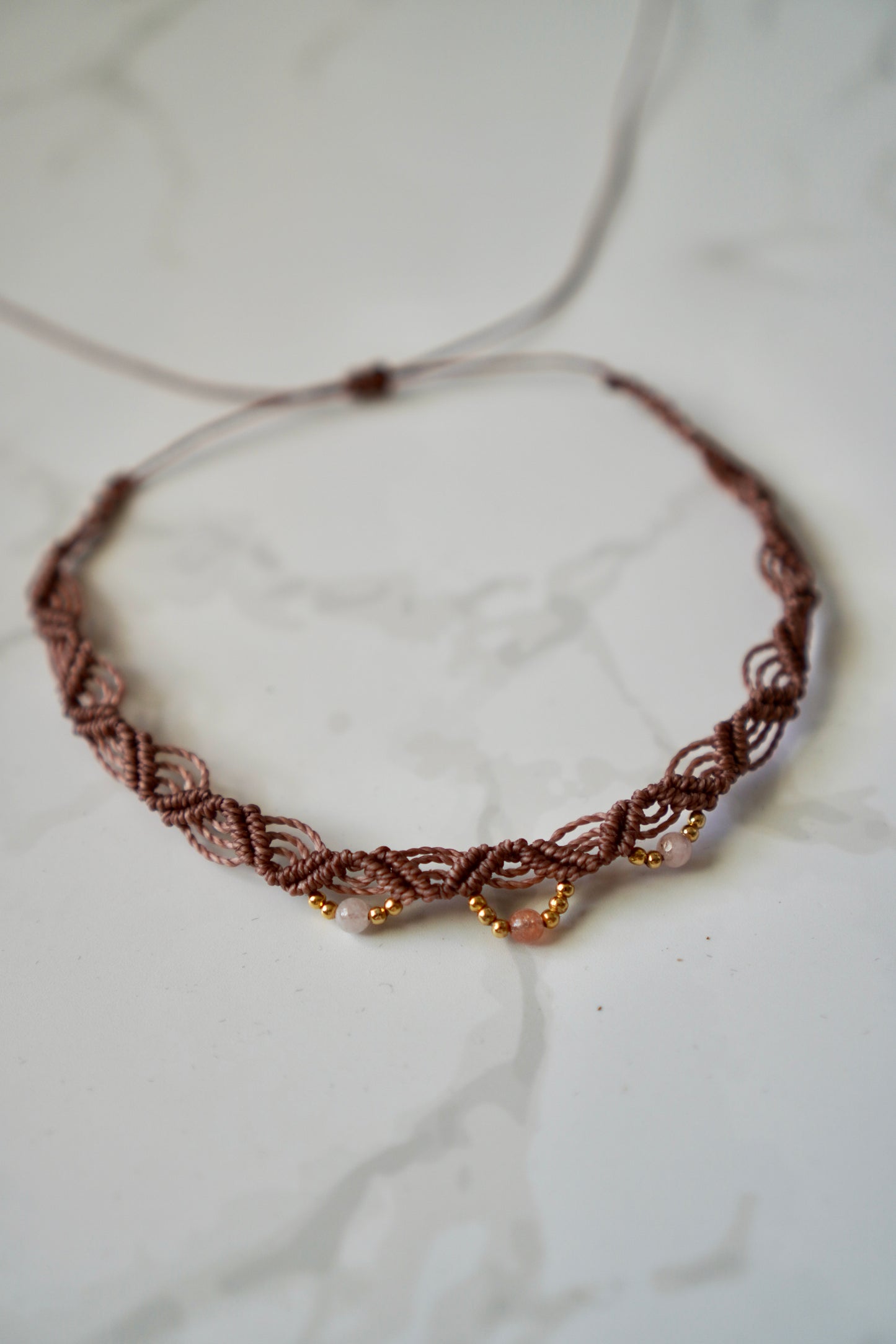 Cocoa Macrame Choker Necklace 2