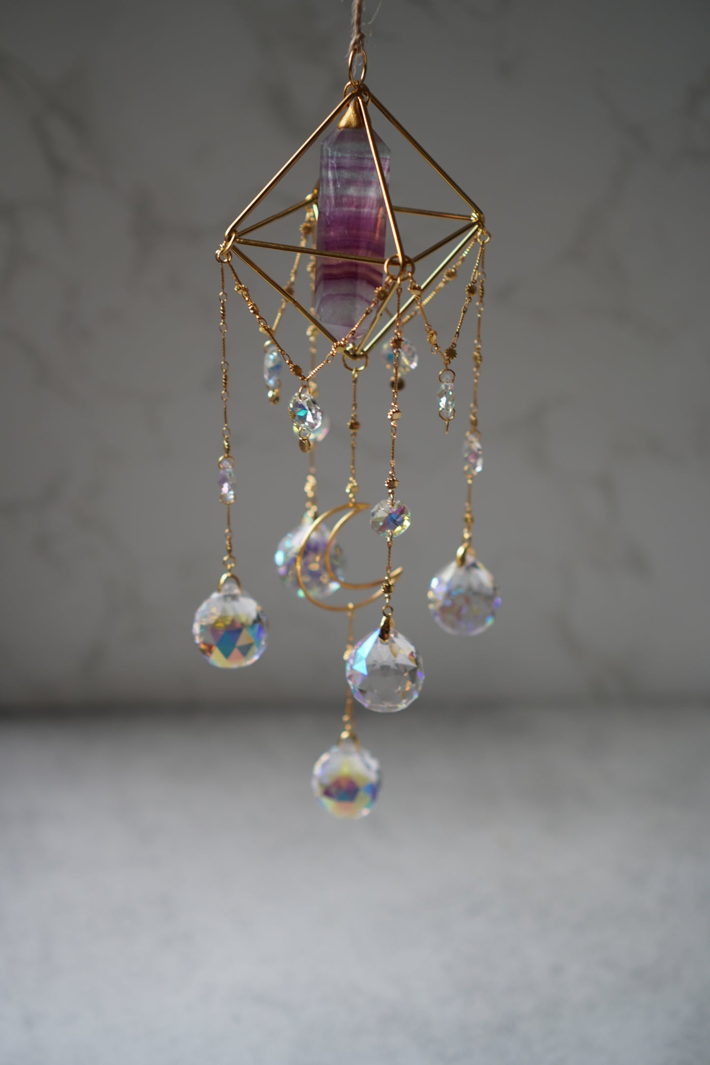 Fluorite Lune Sun Catcher