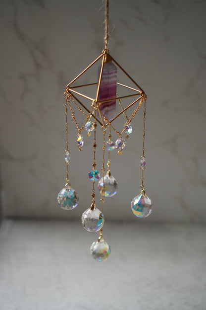 Fluorite Lune Sun Catcher