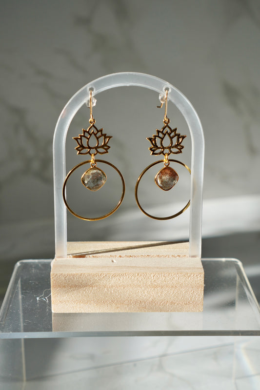 Lotus copper earrings