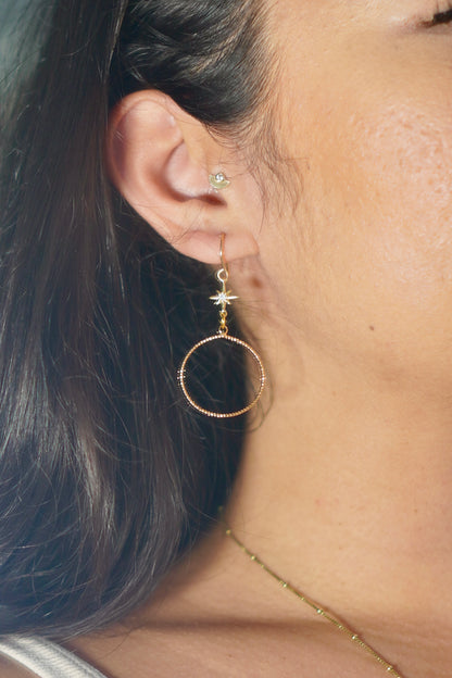 Dainty Star Hoop Earrings