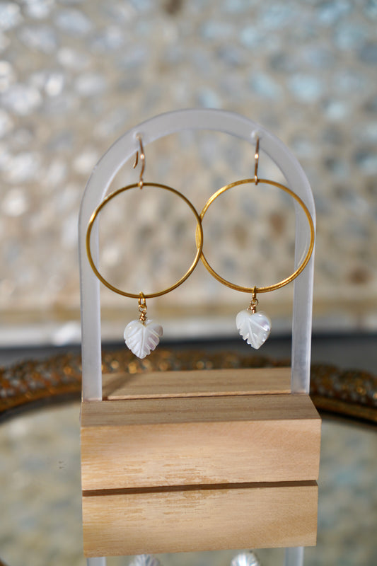 Monstera Pearl Earrings | Aloha Pua Collection