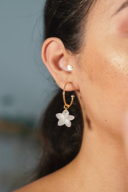 White Plumeria Earrings | Aloha Pua Collection