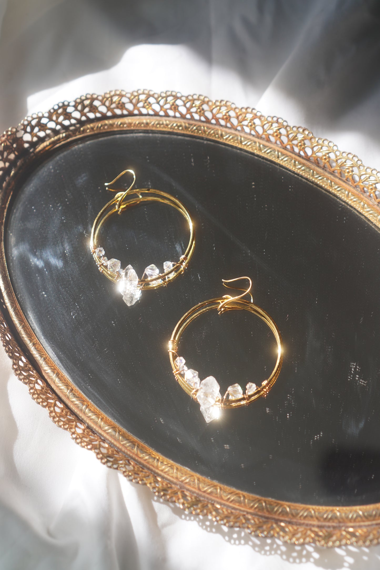 Herkimer Diamond Hoop Earrings