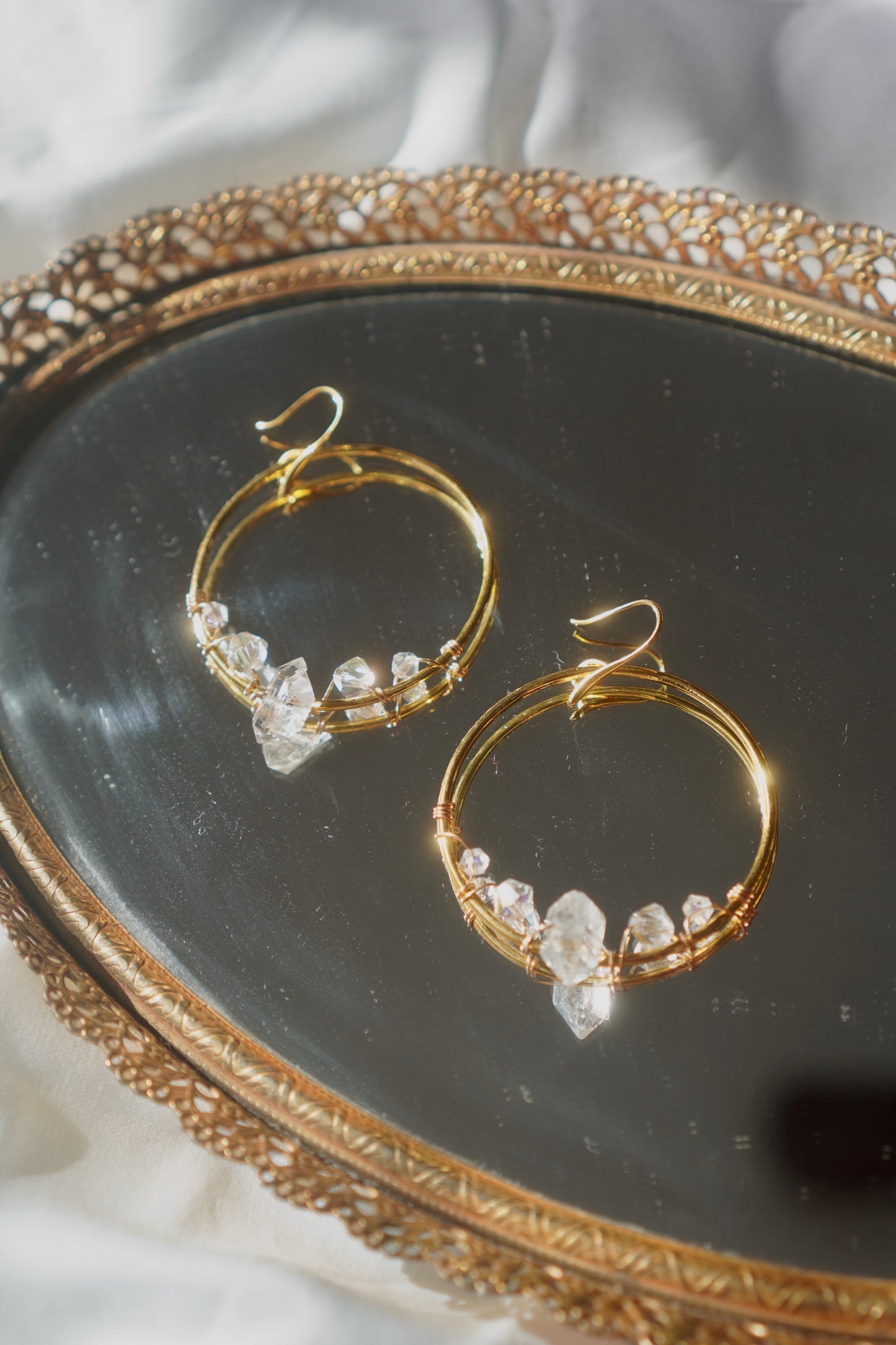 Herkimer Diamond Hoop Earrings