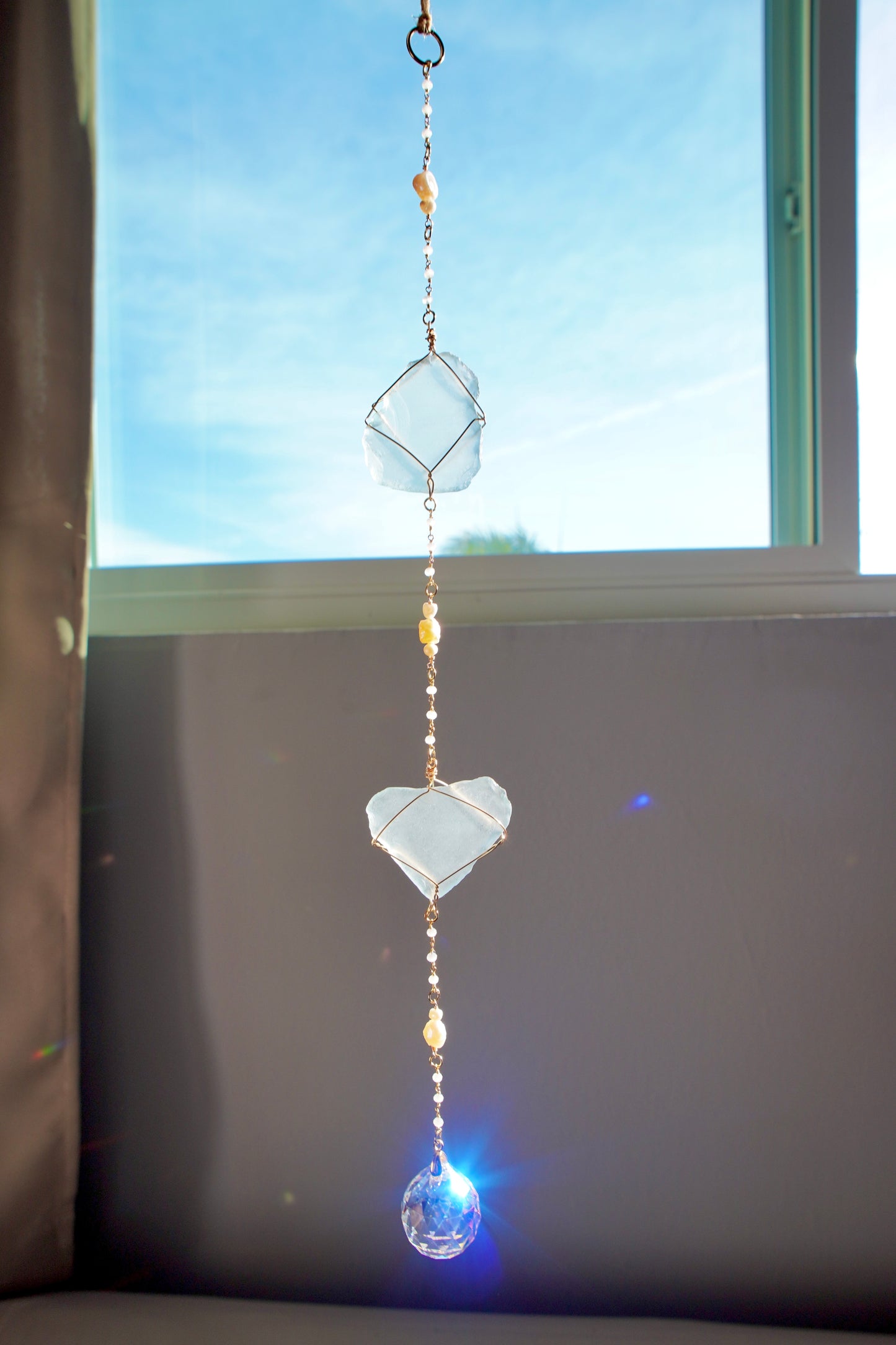 Sea Glass Window Sun Catcher - long