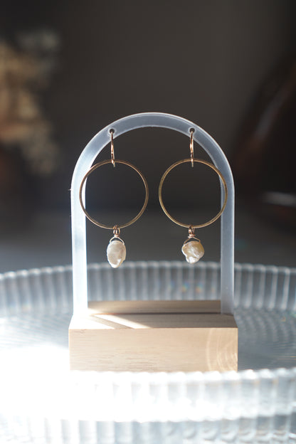 Jane freshwater pearl hoops