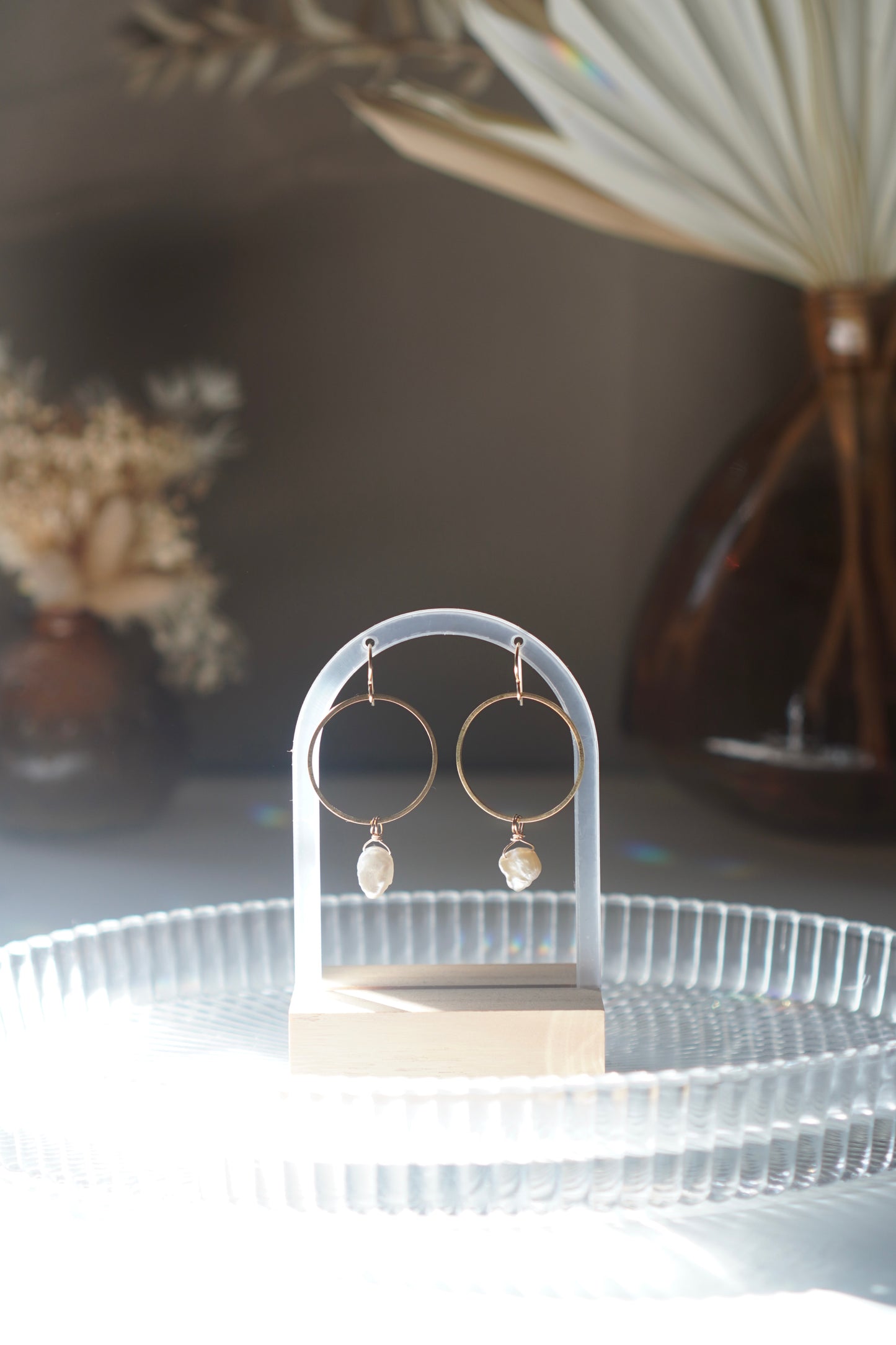 Jane freshwater pearl hoops