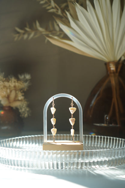 mother of pearl triangle earrings