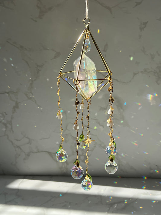 Lily Sun Catcher - Angel Aura Quartz