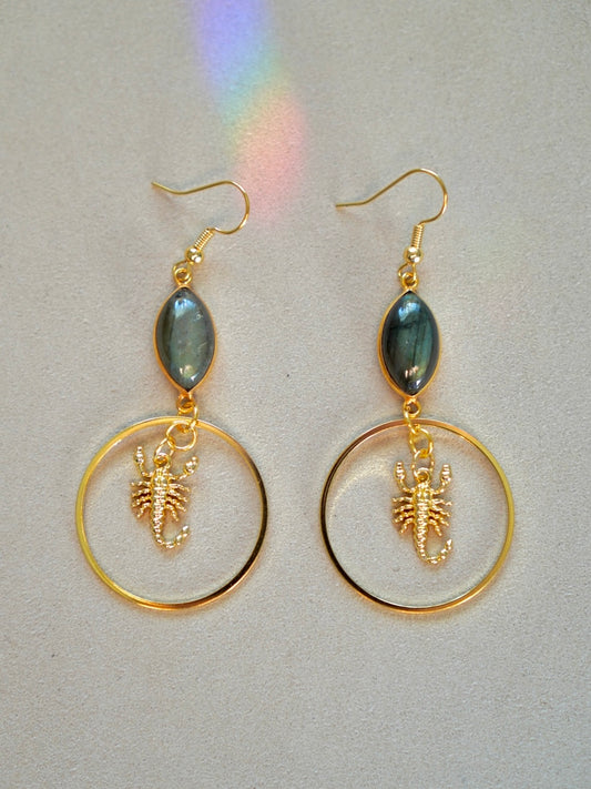 Labradorite Scorpio Earrings