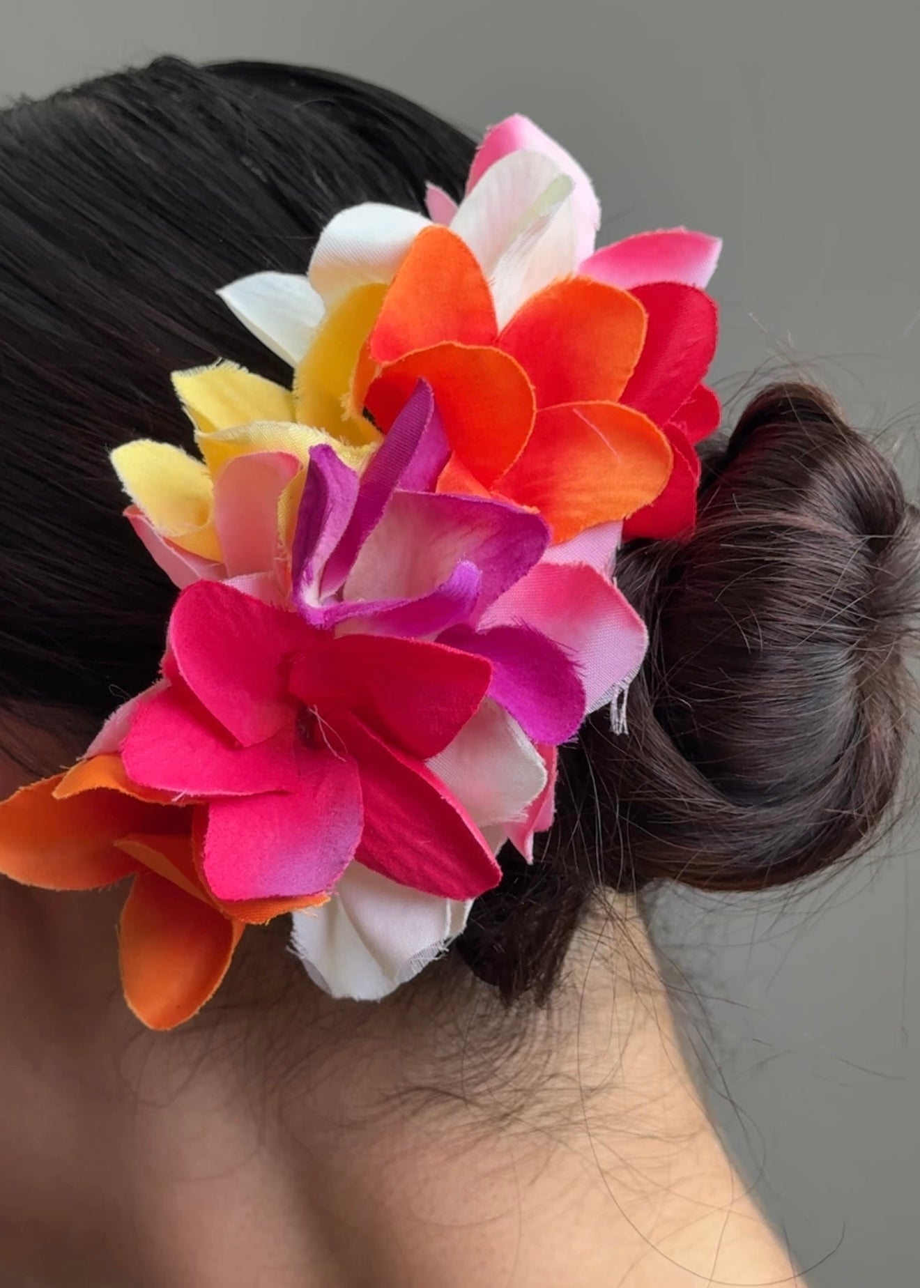 rainbow plumeria flower clip