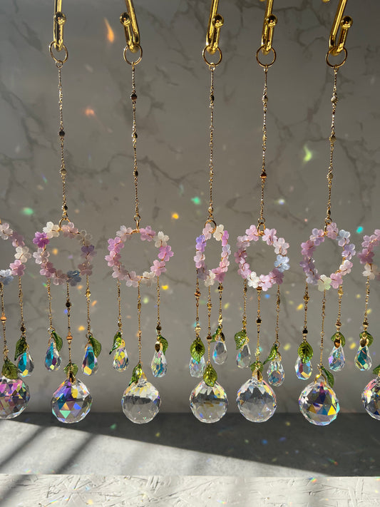 Cherry Blossom Car Sun Catcher - Purple