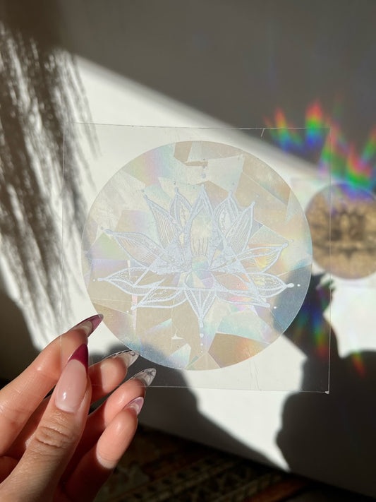 lotus tattoo sun catcher sticker