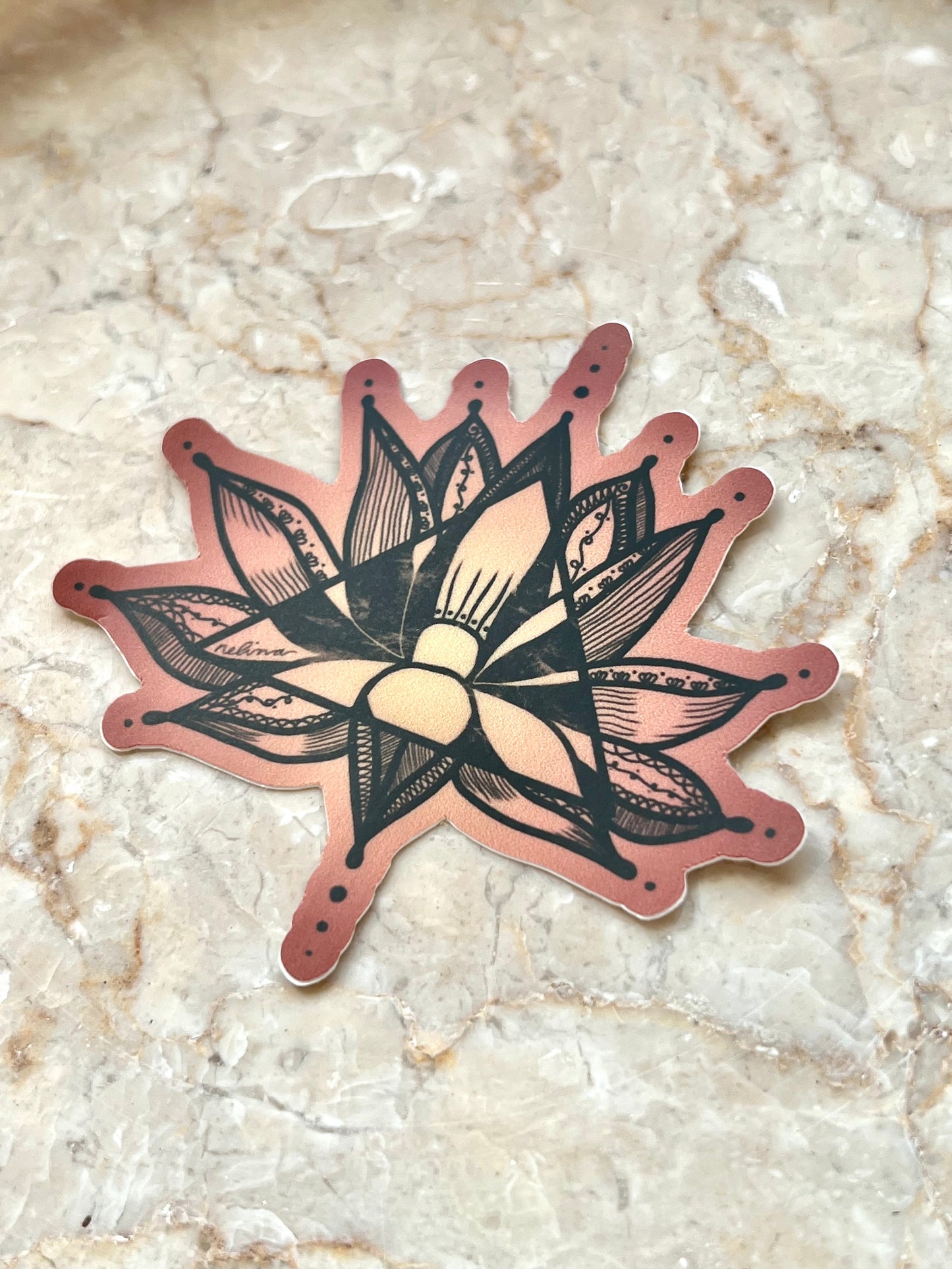 Lotus mandala tattoo sticker