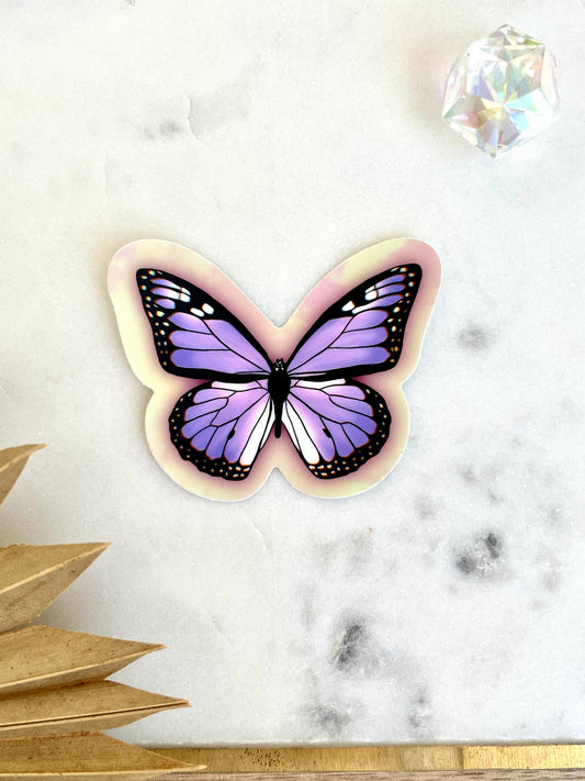 purple butterfly sticker