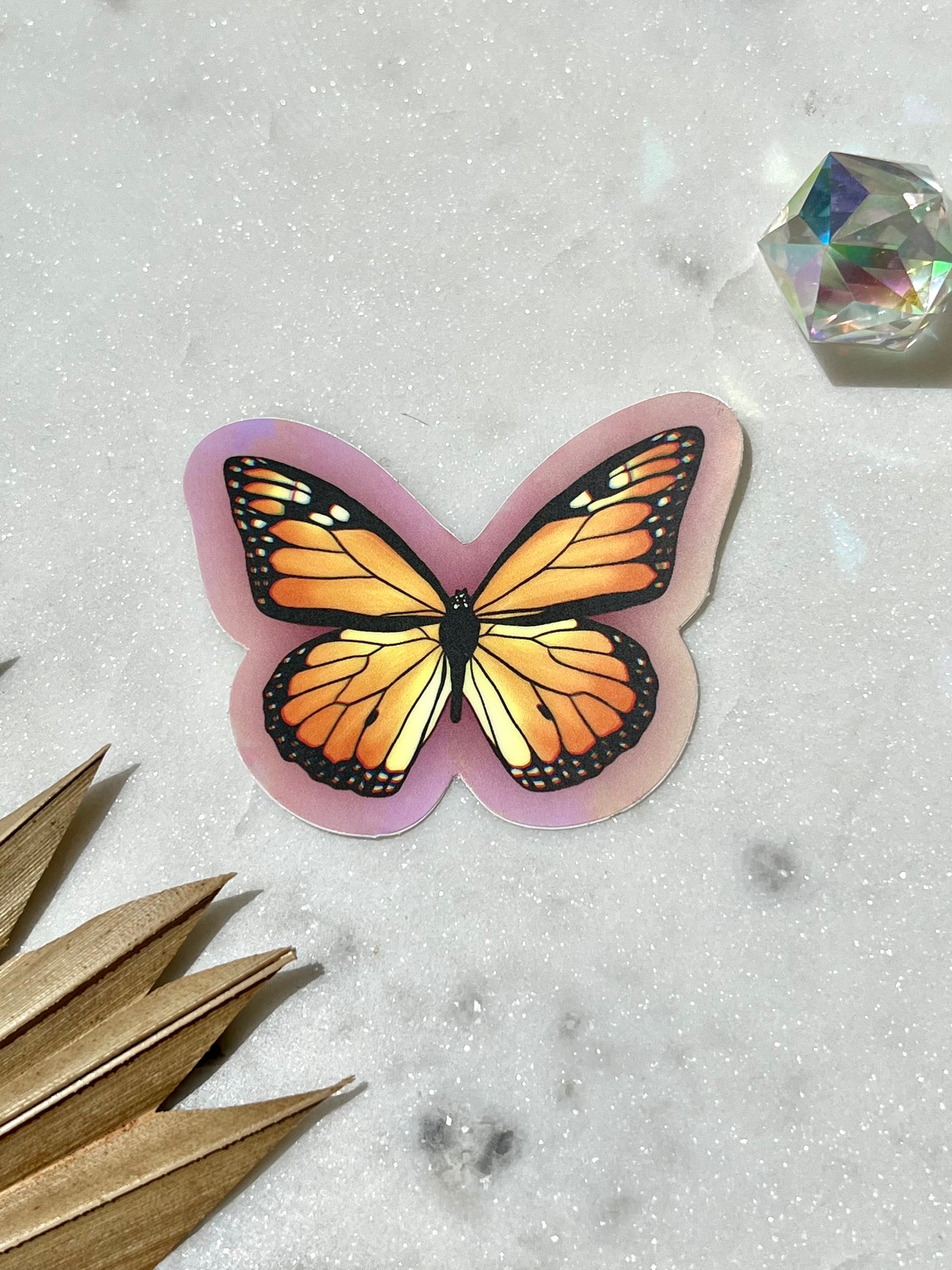 orange butterfly sticker