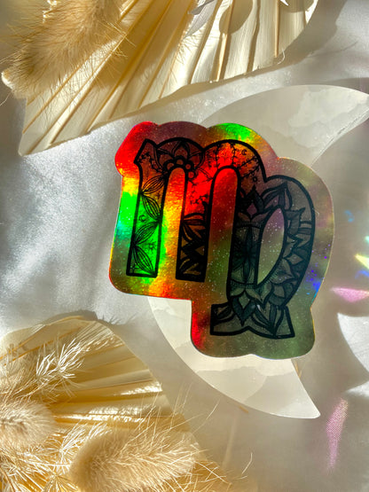 virgo holographic sticker