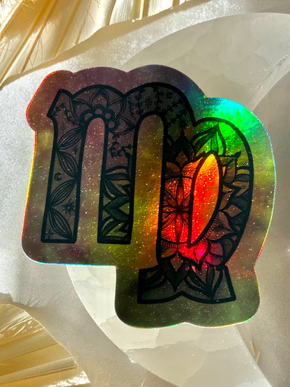 virgo holographic sticker