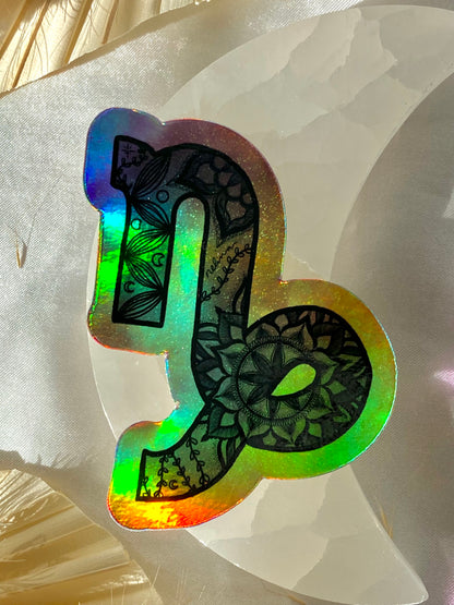 capricorn holographic sticker