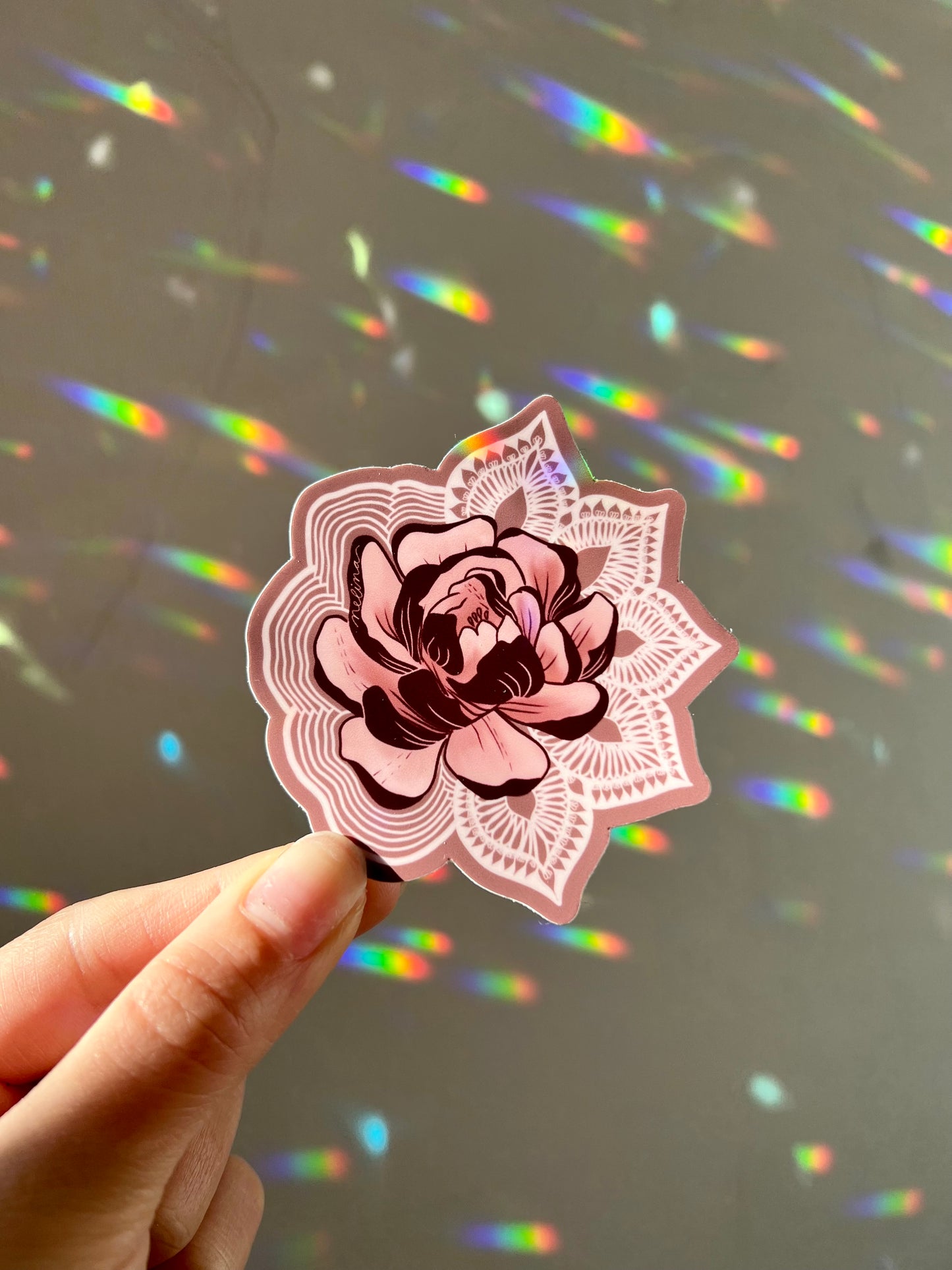 fleur rose sticker
