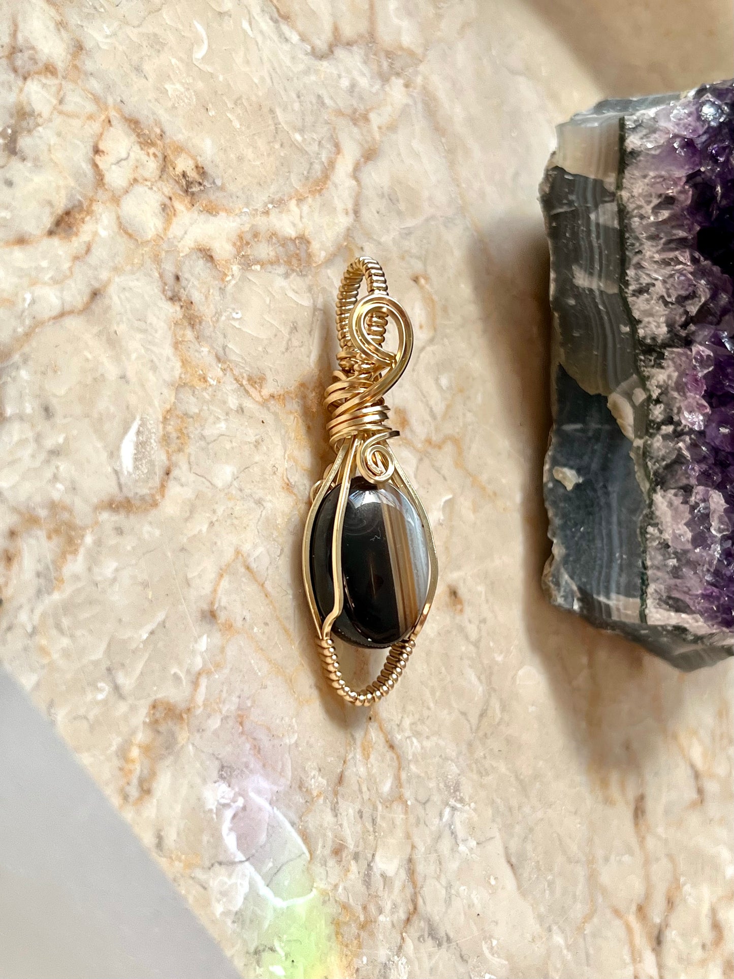 banded agate pendant 3